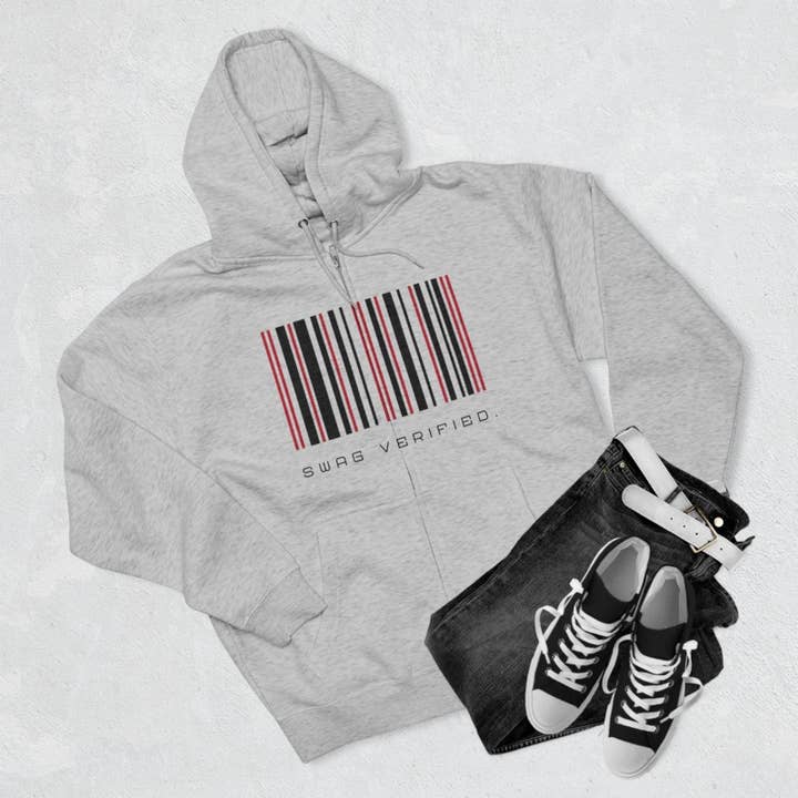 Ohhh So Swag - Wholesale Hoodie - Unisex - Swag Verified. Barcode Unisex Premium Full Zip Hoodie | US13