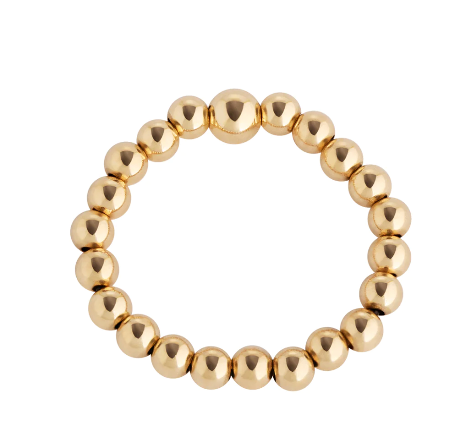 HoopLa - Wholesale Band/Stacked Ring - Gold Beads Stackable Stretch Rings- Waterproof no Tarnish0