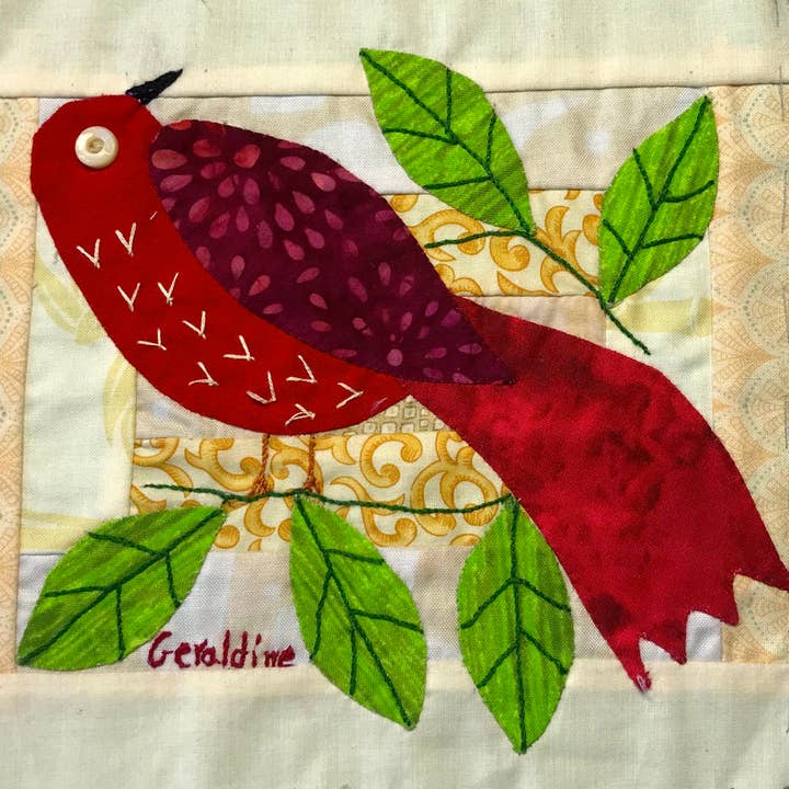 Birds of Hope Framed Mini-Quilt #6 for wholesale by Atizan Goods by PeaceQuilts