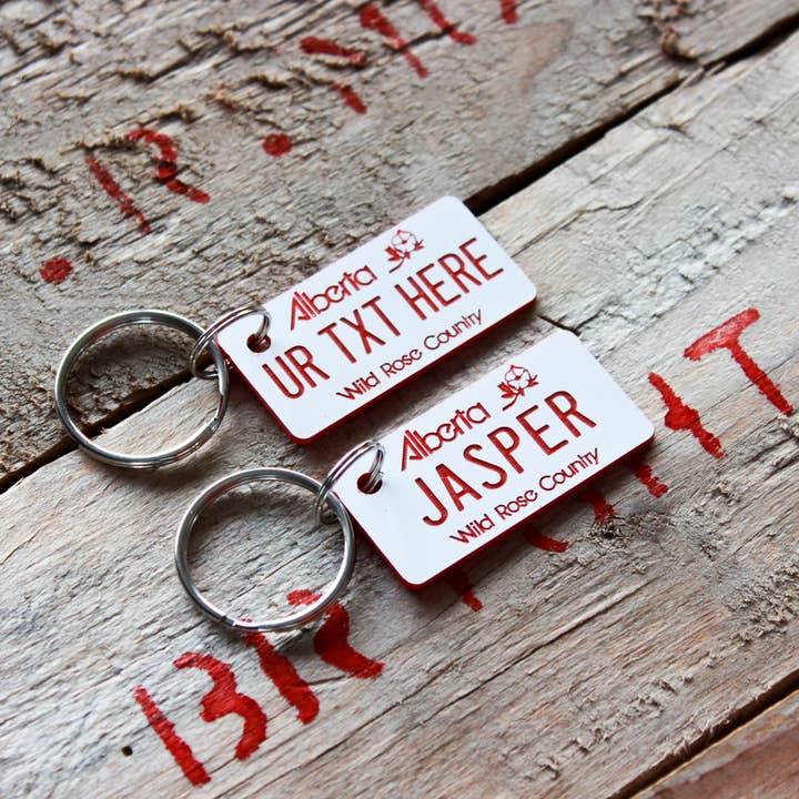 The Laundry Room Shop - Wholesale Keychain - Unisex - Customizable Engraved Plastic Keychain - Alberta1