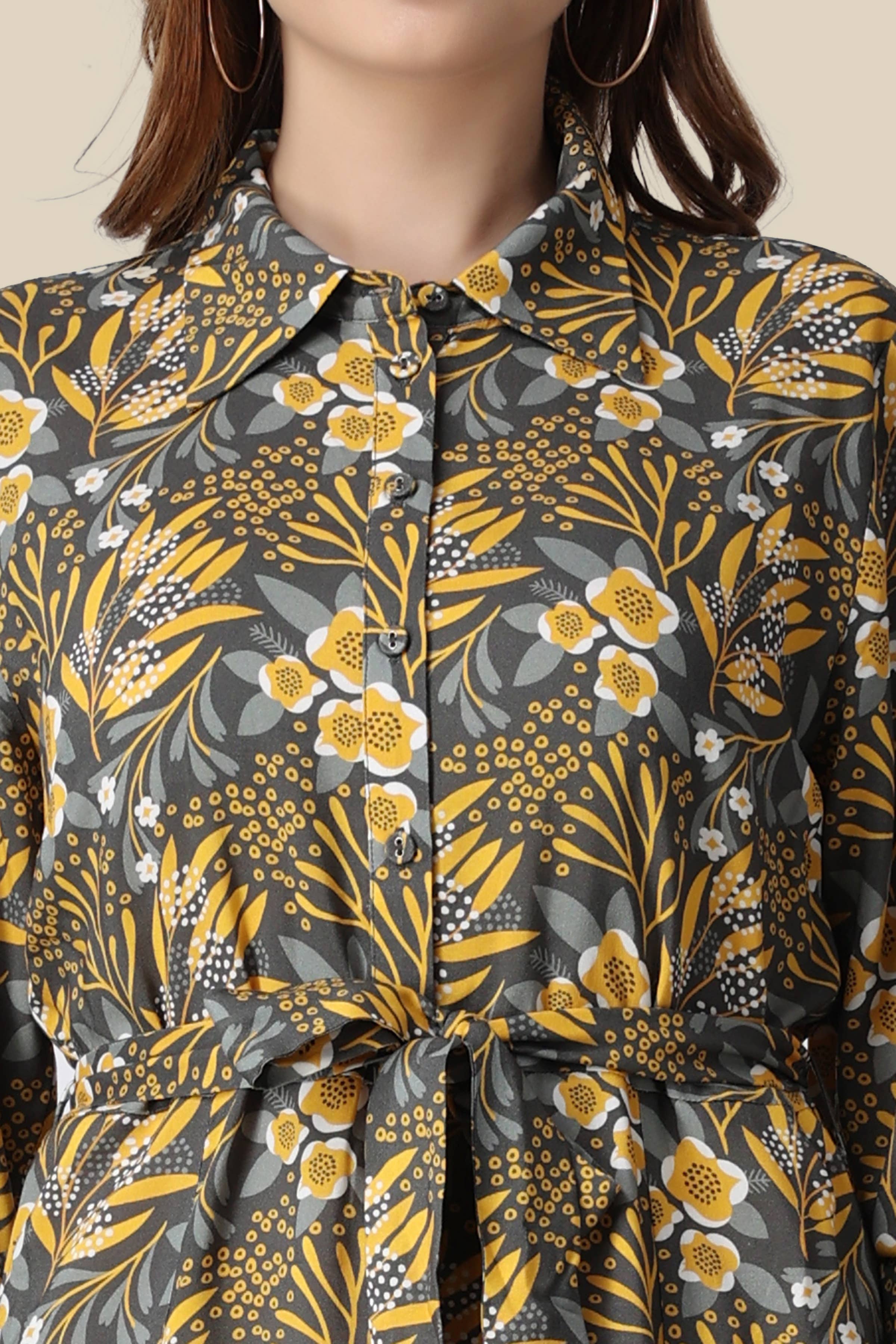 NRVNA MODE - Wholesale Dress - Women's - DANIQUE PRINTED SHIRT DRESS5