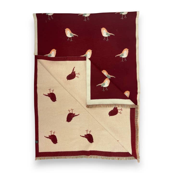 Lili Scarves - Wholesale Scarf - Women's - Robin Reversible Cashmere Blend Embroidered Print Winter Scarf11