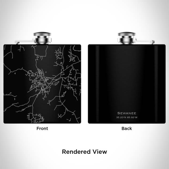 JACE.design – Engroshandel Lommelærke – Sewanee TN Kort Hip Flask i Matt Sort1