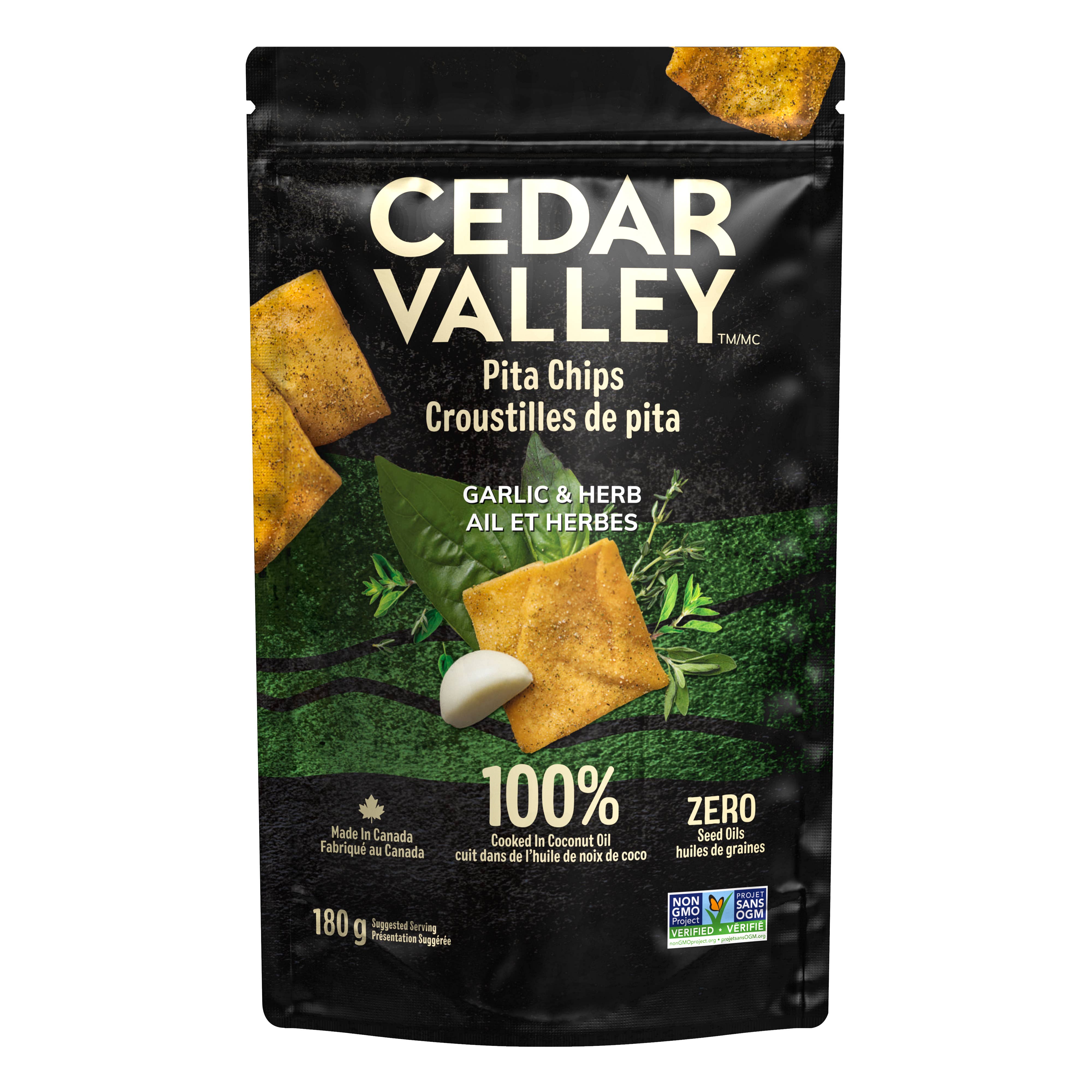 Cedar Valley - Vente Chips - Croustilles pita à l'ail et aux herbes4