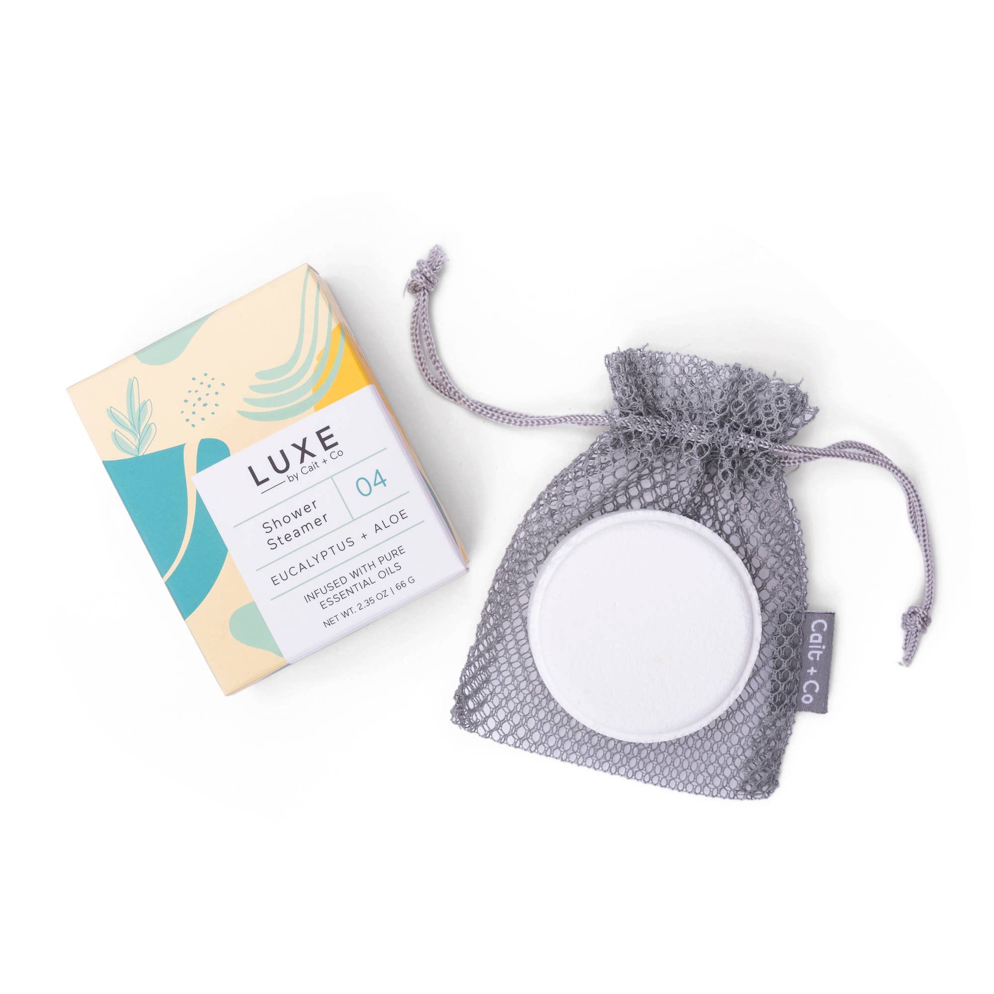 Cait + Co - Wholesale Shower Steamer/Bomb - Luxe Eucalyptus + Aloe Shower Steamer Fizzy Bomb1