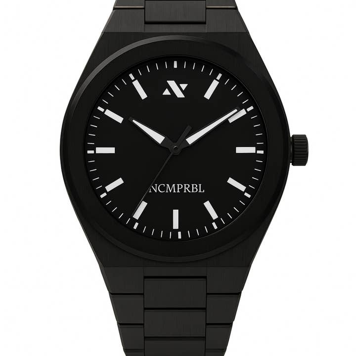 NCMPRBL Elevate Link Phantom 42MM Watch In Black/Silver for wholesale by NCMPRBL