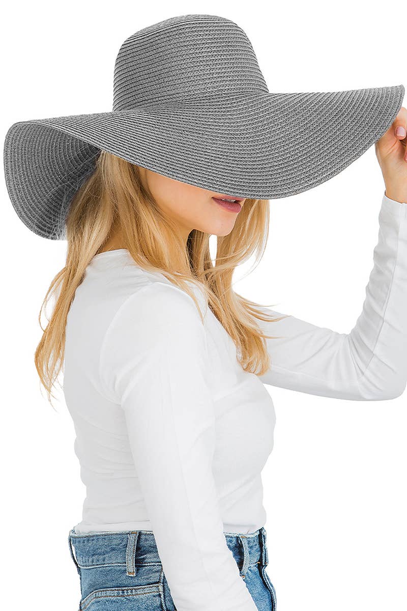 Cap Zone - Venta al por mayor Sombrero de paja - Mujer - Sombrero de sol de paja con tejido apretado, color sólido y ala ancha flexible28