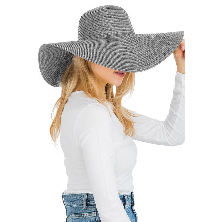 Cap Zone - Venta al por mayor Sombrero de paja - Mujer - Sombrero de sol de paja con tejido apretado, color sólido y ala ancha flexible28