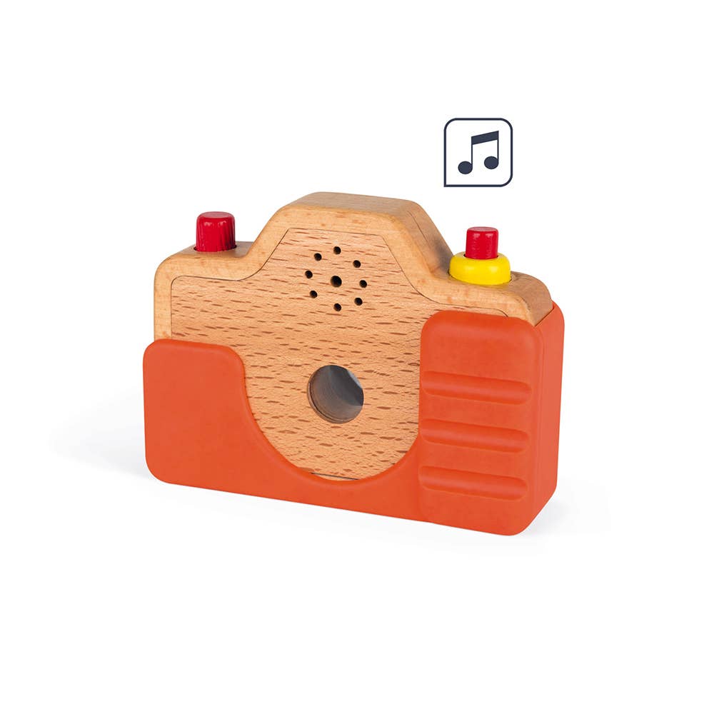 Janod - Wholesale Wood Toy - Kids - Sound Camera - Batteries Included - Silicone Case6