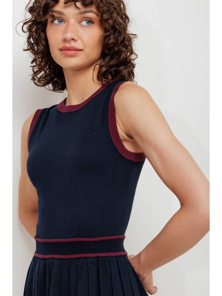 NAVY A sweater knit mini dress - FSW1369 for wholesale on Faire6