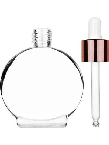 Best Bottles - Wholesale Essential Oil Holder - Clear Circle Bottle with Dropper-50ml (Multiple Cap Colors)1