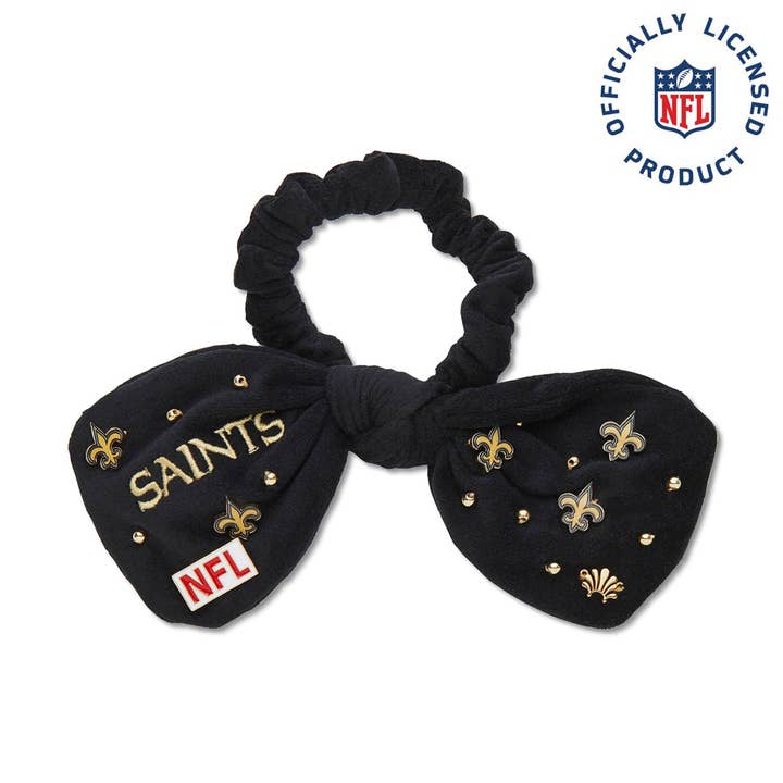 NEW ORLEANS SAINTS LELE SADOUGHI X NFL JET BOW SCRUNCHIE for wholesale by Lele Sadoughi