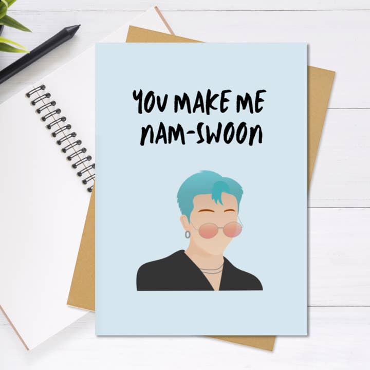 NotesfromNancy – Cartão de Dia dos Namorados por atacado – BTS RM/Namjoon Love, Aniversário, Cartão de Dia dos Namorados