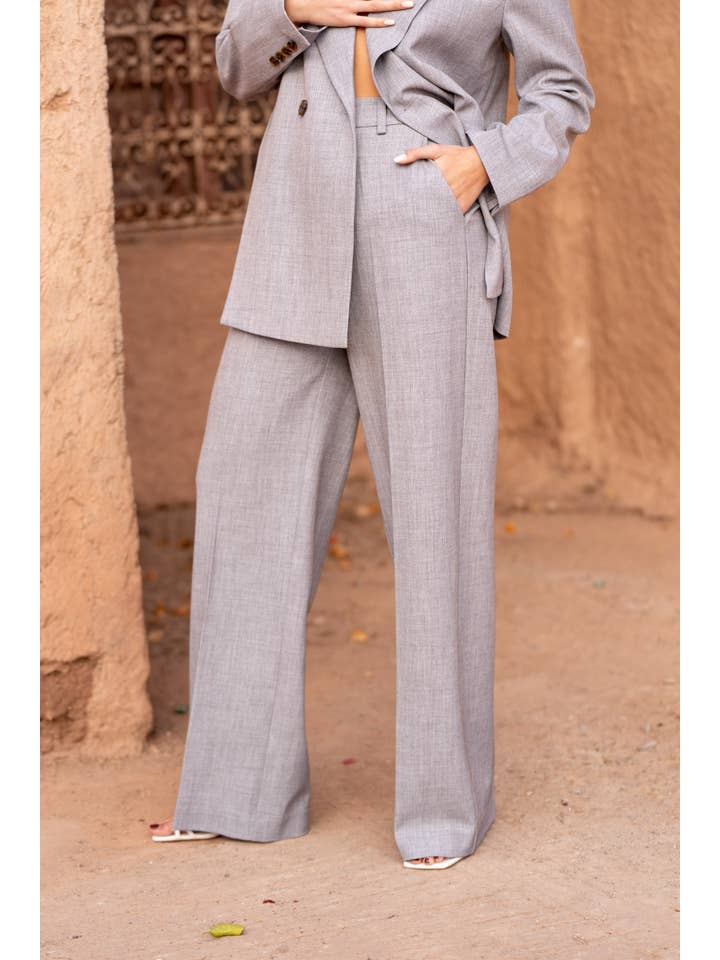 Attentif Paris - Venta al por mayor Pantalón de vestir - Mujer - Pantalones de pierna ancha a medida Heather41