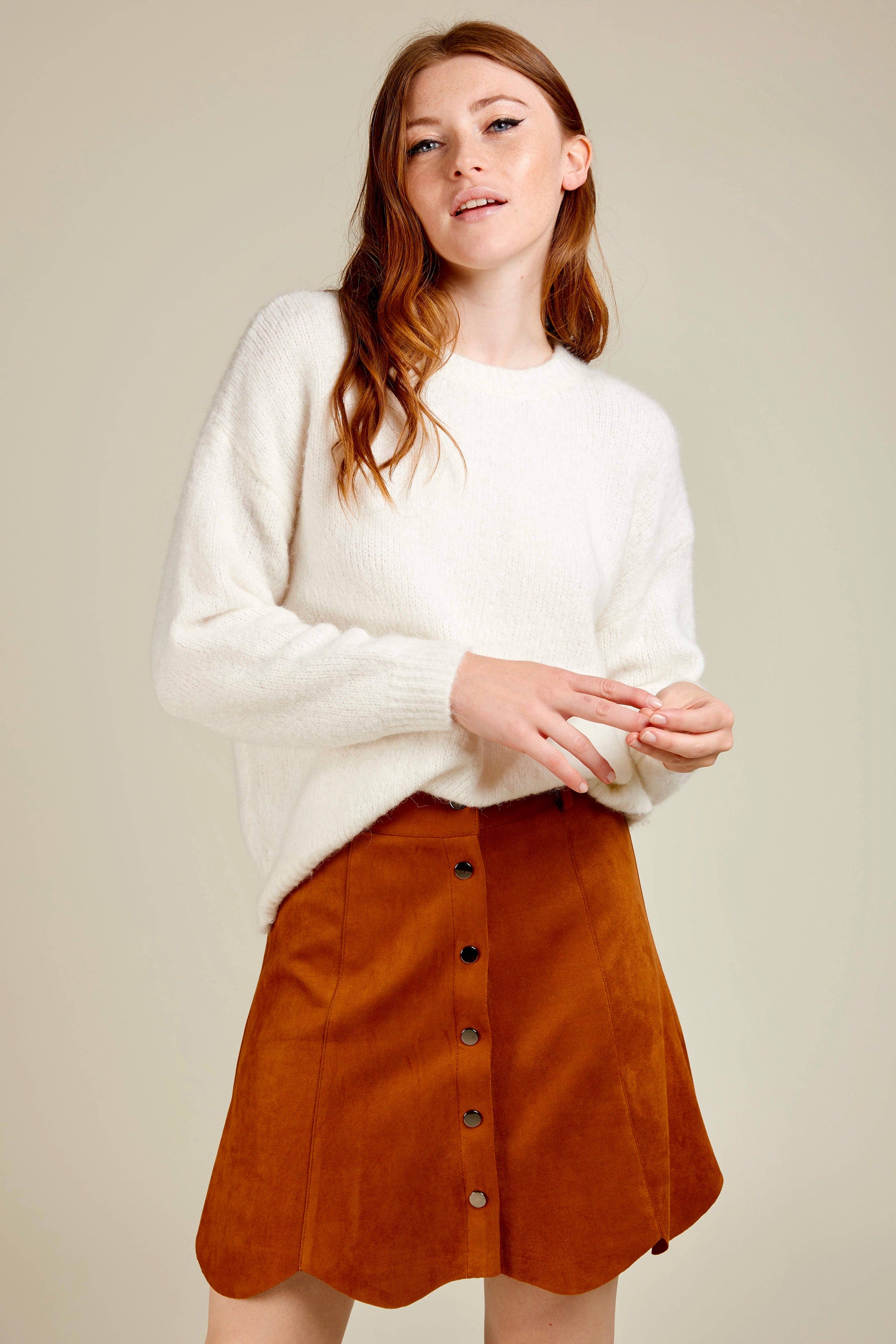 Andy & Lucy - Vente Jupe – femme - JOHAN - Jupe courte en suedine coupe tulipe9