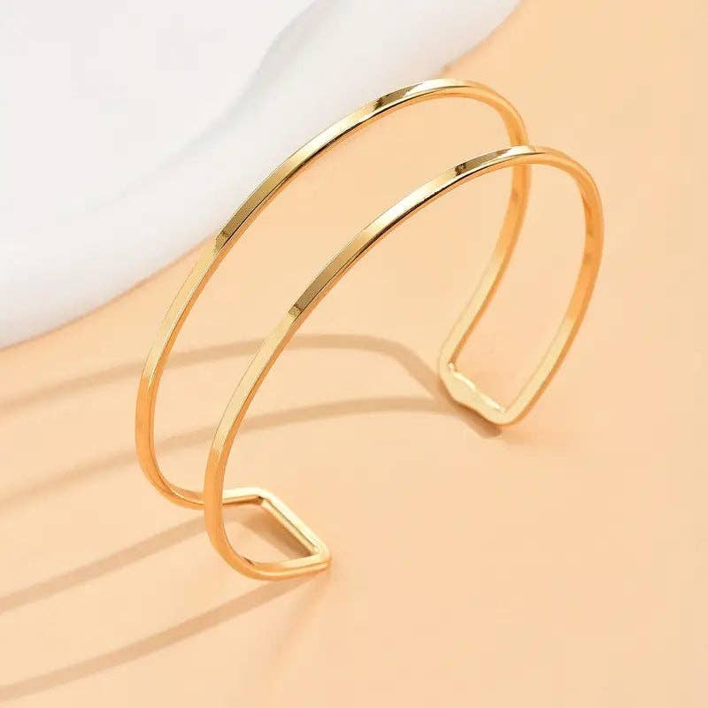 Dipped Shop - Wholesale Cuff Bracelet - Simple Layered Open Arm Cuff DPJAC105