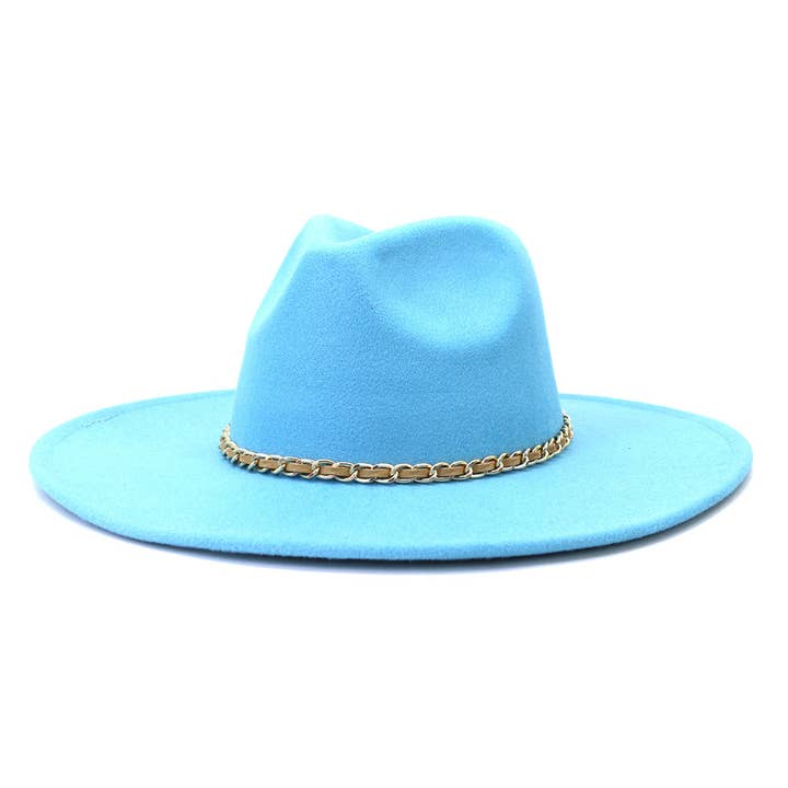 Suzie Q USA - Wholesale Fedora - Women's - Camel Chain Big Brim Peach Heart Top Hat33
