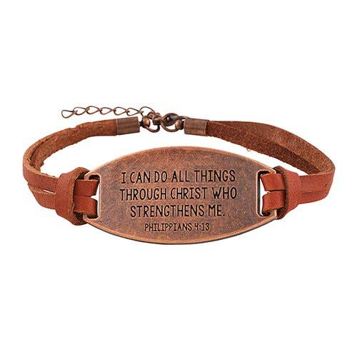 Faithworks by Creative Brands - Wholesale Jewelry Stand & Display - Leather/Metal Plate Bracelet Display - 24pk2