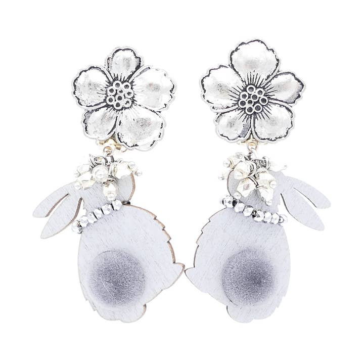 Lili Grijs Bont Oorclips voor wholesale door Cátia Levy Designer