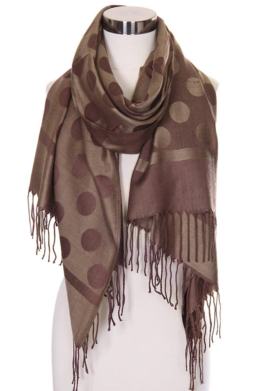 Hana - Wholesale Scarf - Women's - Polka Dot Pattern Pashmina Scarf0