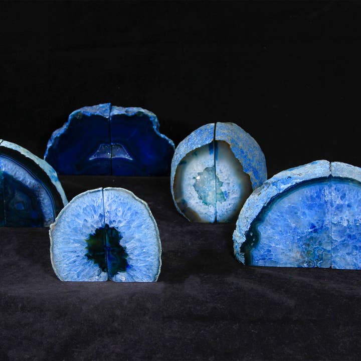 Cold River Mining - Wholesale Bookend - BOOKENDS BLUE AGATE- Sold by the Set4