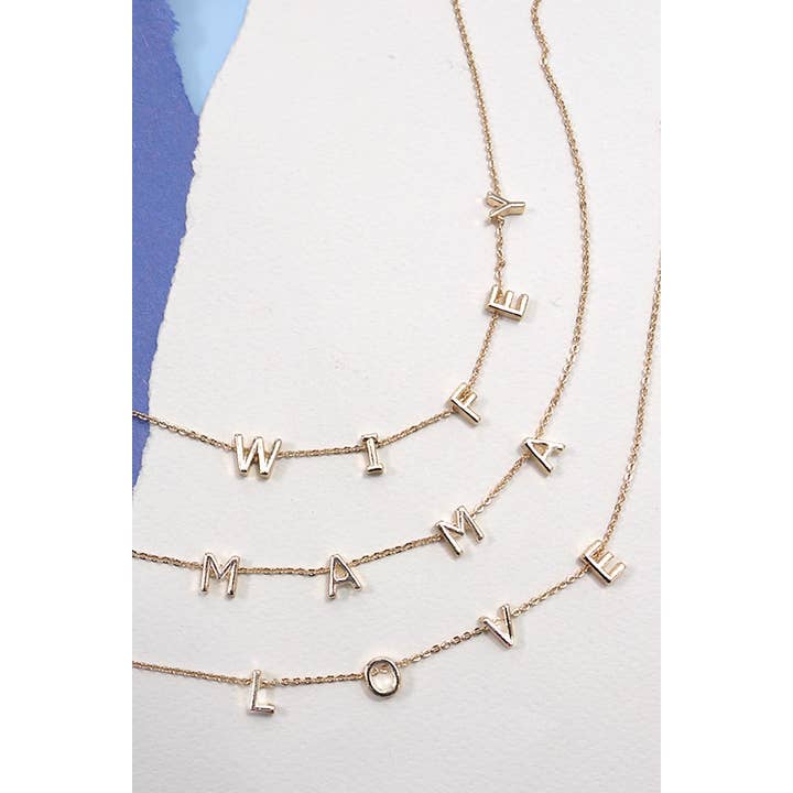 JOSSLYN by wall to wall - Wholesale Pendant/Charm Necklace - MAMA, WIFEY, LOVE NECKLACE | 52N30106012