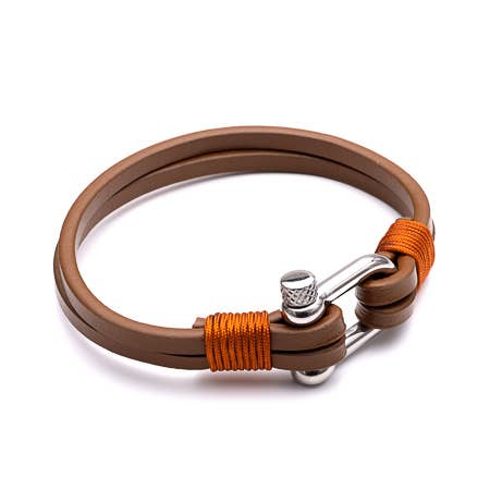 Sports Shackle Brown/Orange for wholesale by Midhaven Ltd - Tribal Steel