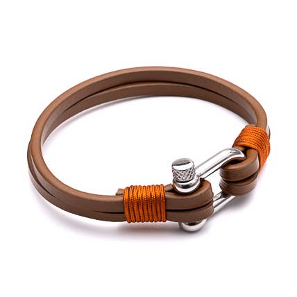 Sports Shackle Brown/Orange for wholesale by Midhaven Ltd - Tribal Steel