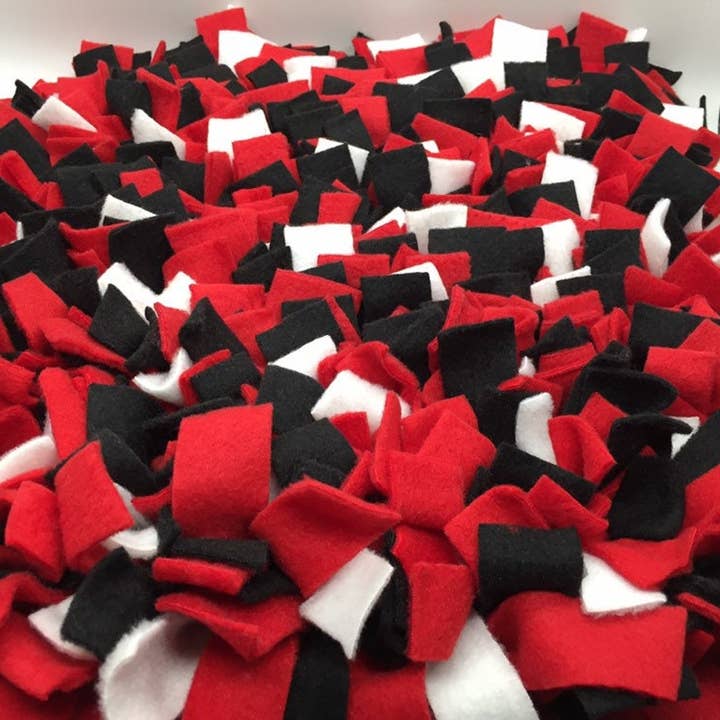 Red/Black/White Washable Snuffle Mat/ Pet Nose Work Foraging Pick Your Size for wholesale by Life’s A Treasure Mat