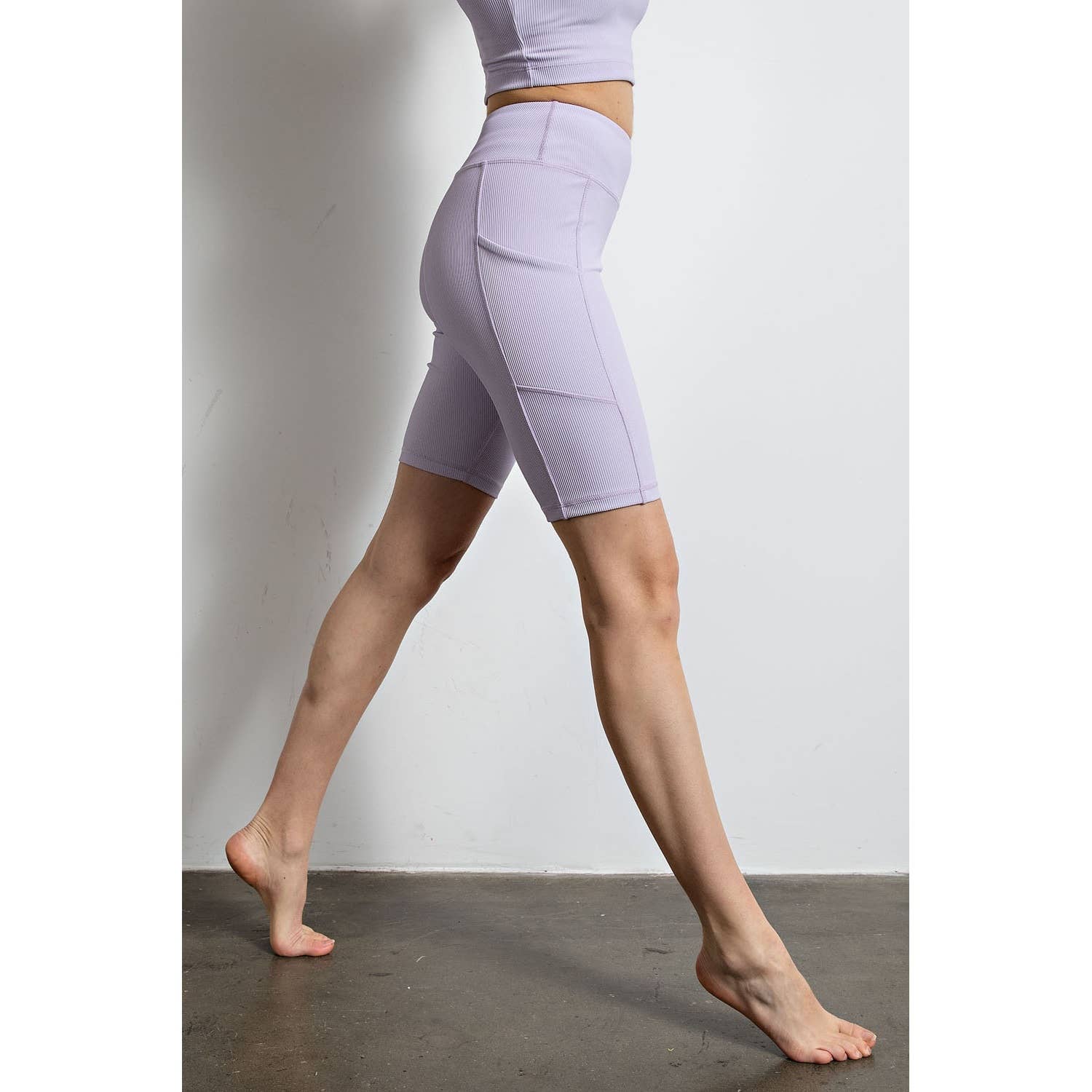 Rae Mode - Wholesale Athletic Shorts - Women's - NYLON RIB BIKER PANTS WITH SIDE POCKETS3