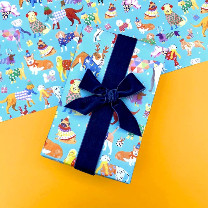 Christmas Dogs Wrapping Paper for wholesale by Ickaprint