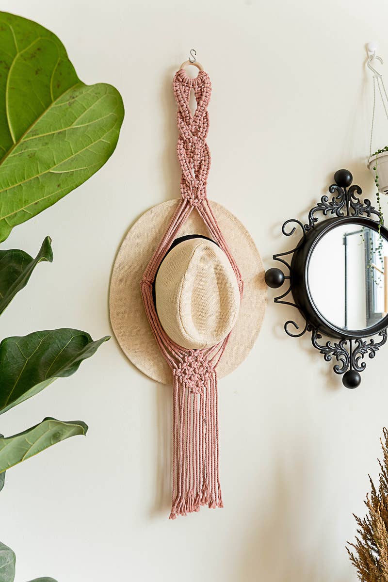 BeanDaikon - Wholesale Hat Rack - Boho Macrame Hat Hanger, Hat Organizer H0112