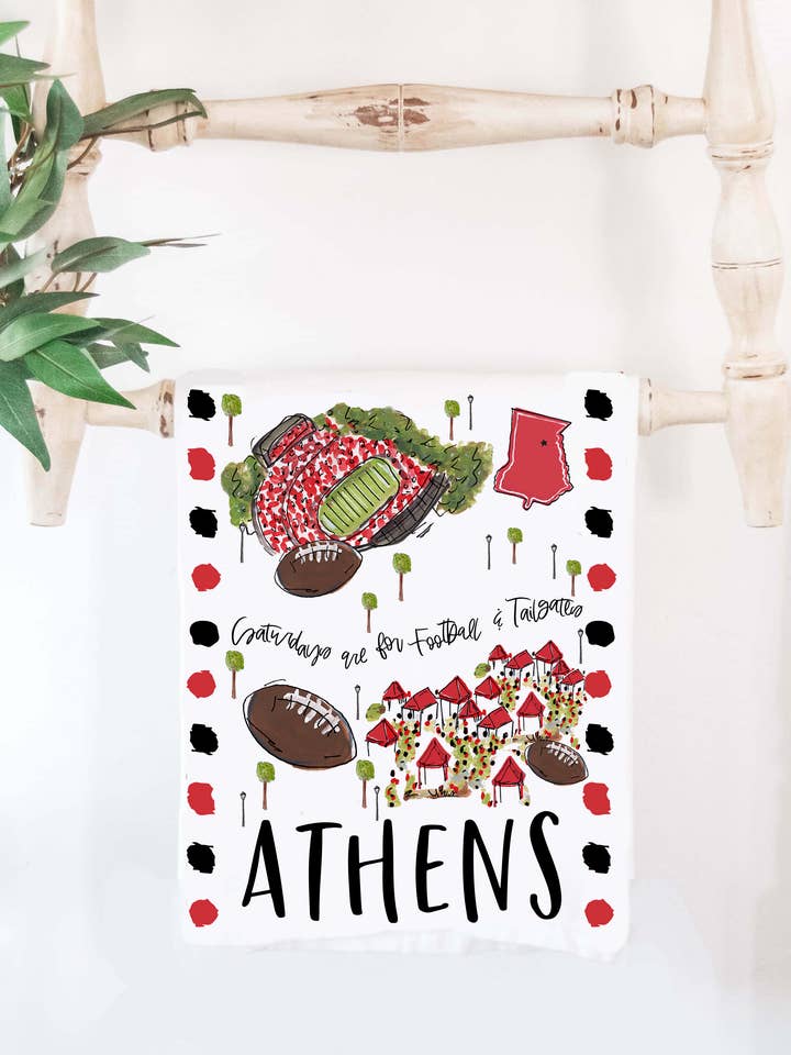 Athens, GA Tea Towel for wholesale by Happy By Rachel, LLC