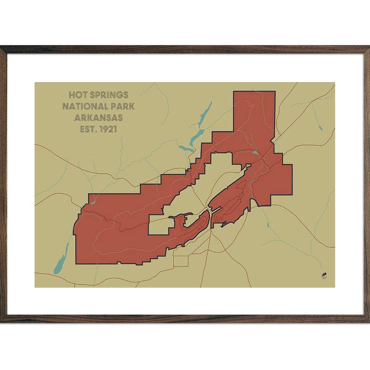 Hot Springs National Park Map for wholesale by Muir Way