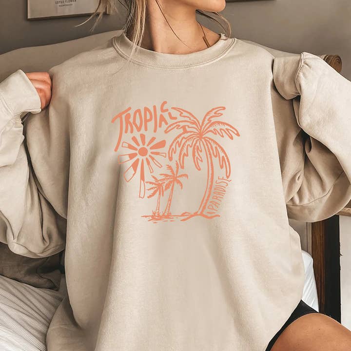Graphic sweatshirt - Tropical for wholesale by STARCHIS