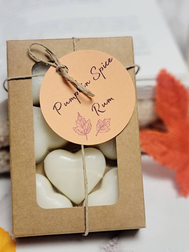 Pumpkin Spiced Rum- Heart wax melt for wholesale by Emily Ashley Candle Co