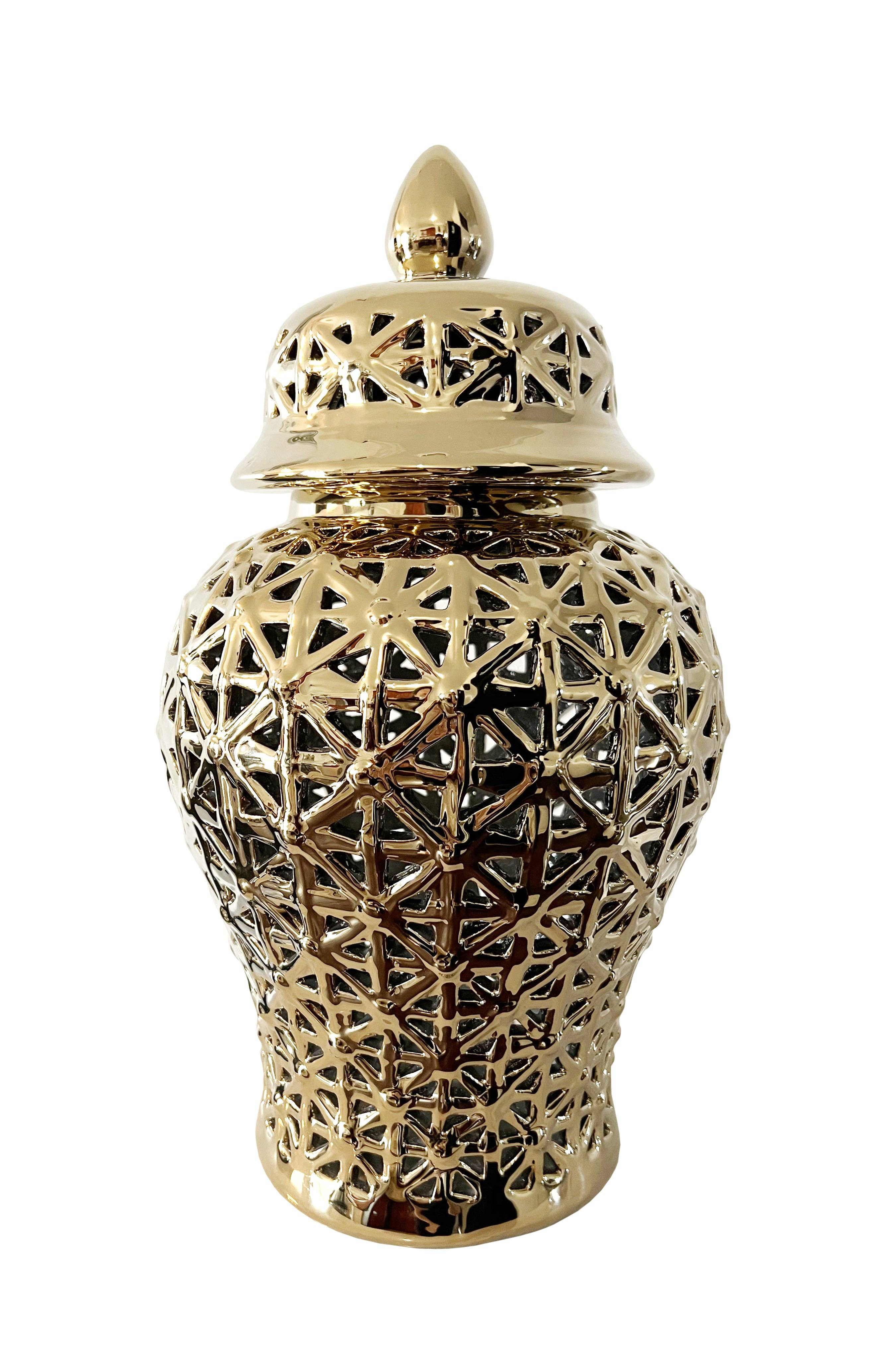 Noori Rug - Wholesale Decorative Jar - Aria Gold Ginger Jar (Multiple sizes)5