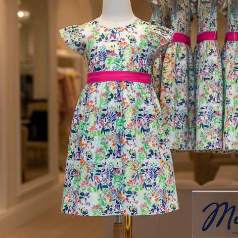 Kleid mit Rüschenärmeln im klassischen Party-Stil - Lebendige Blumenmuster für den Großhandel von Minna