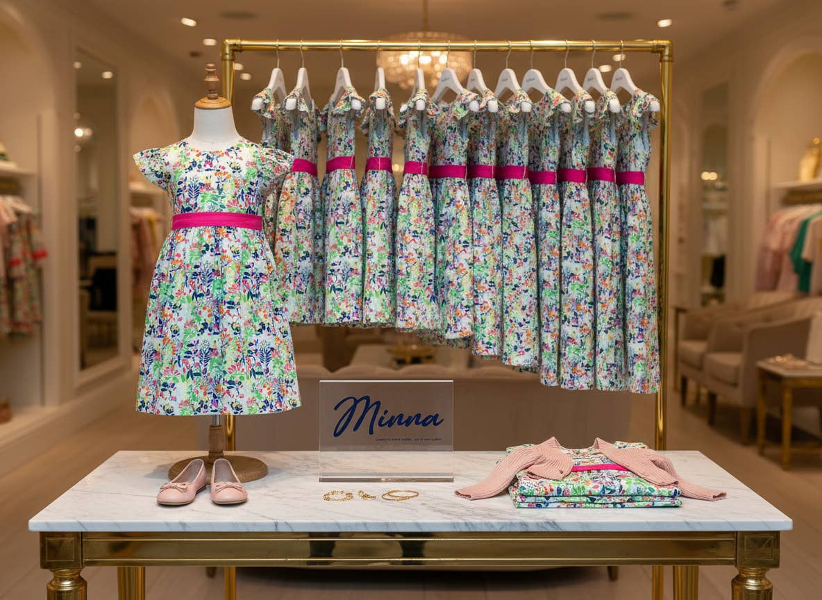 Minna – wholesale Dress – Kids – Ruffle Sleeve Classic Party Dress - Vibrant Florals