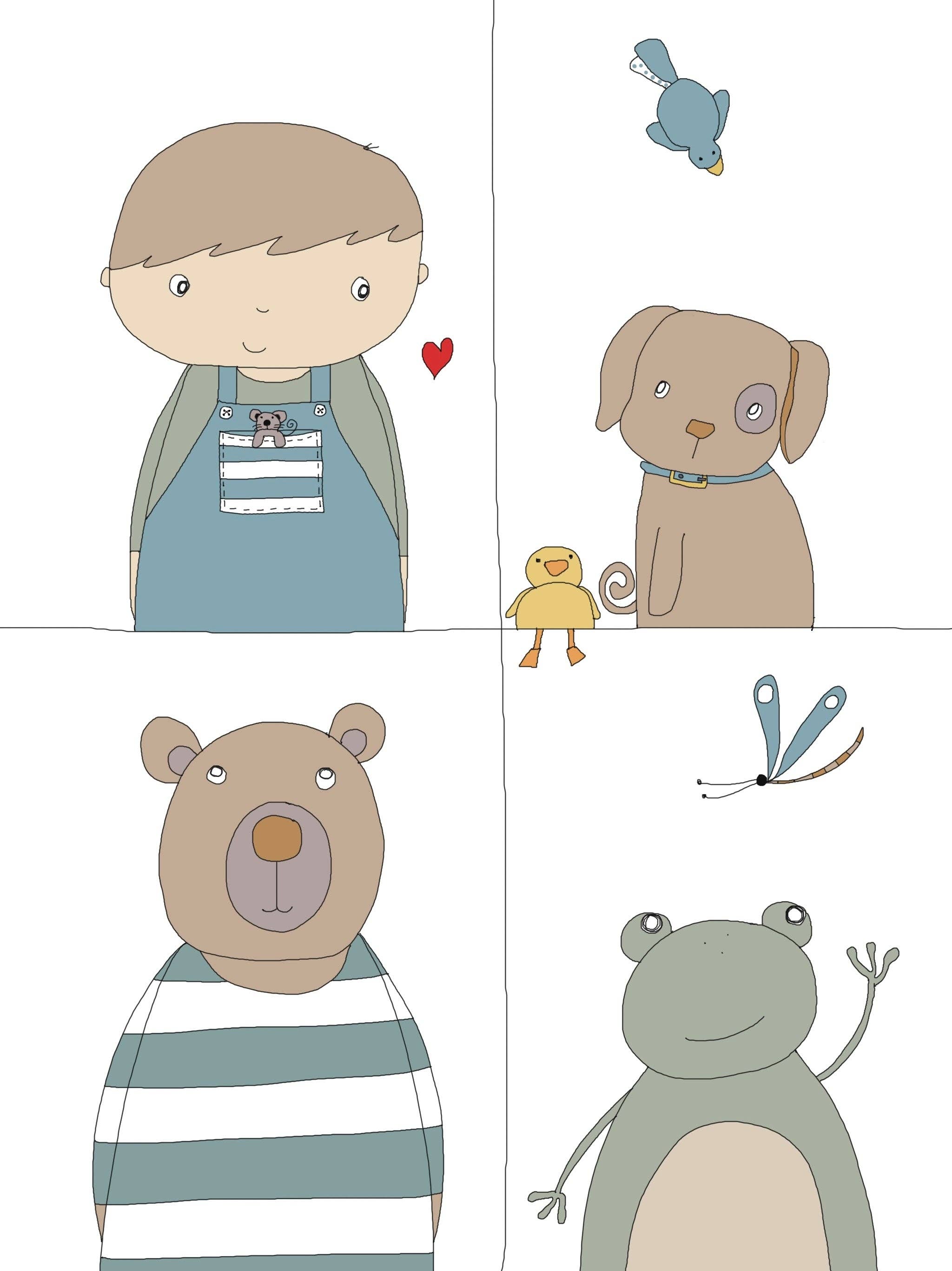 Elle Bee Art Studio - Wholesale Everyday Greeting Card - “Little boys” greeting card1