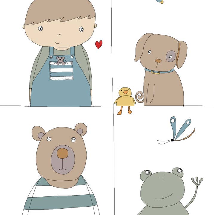 Elle Bee Art Studio - Wholesale Everyday Greeting Card - “Little boys” greeting card1