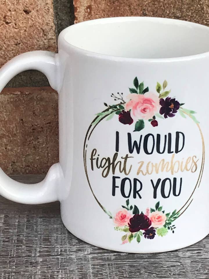 Eu lutaria contra zumbis por você caneca por atacado de Andi’s Shoppe