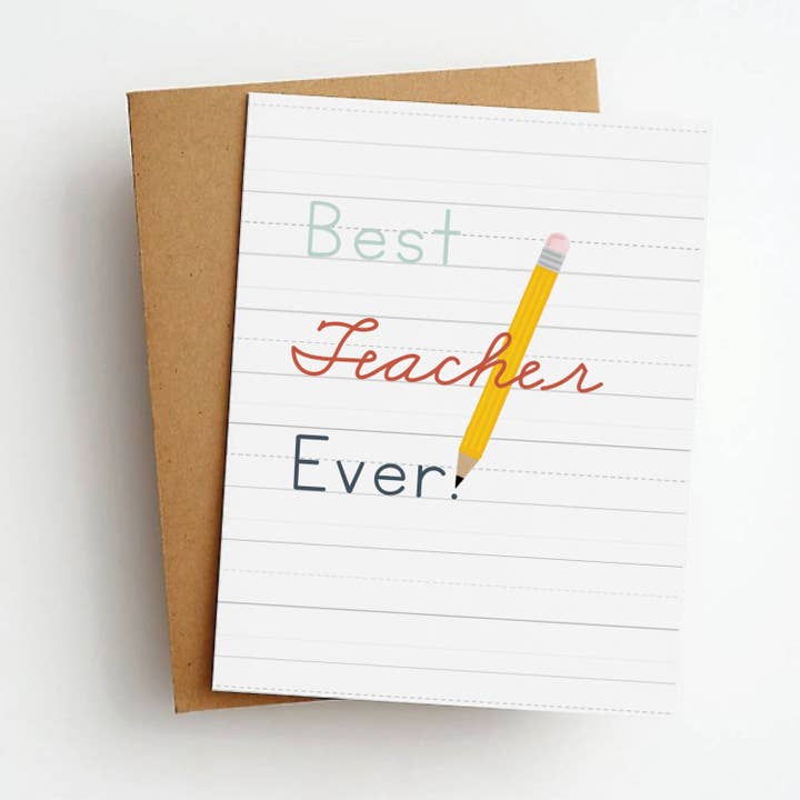Carte de remerciement pour le meilleur enseignant de tous les temps pour la vente par Skel & Co