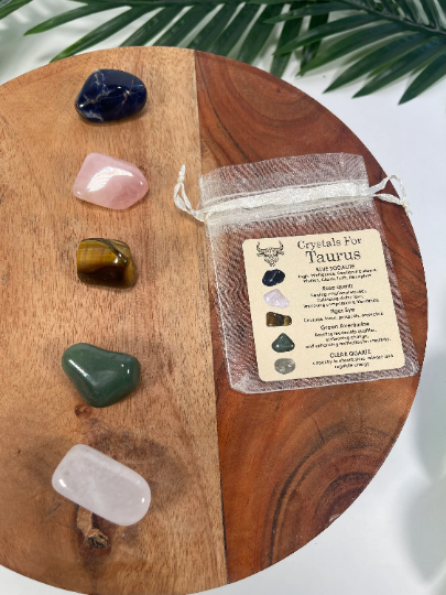 CaNatureLover – Engroshandel Spirituelle sten og krystaller – TAURUS krystal sæt, 5x krystaller sæt ZODIAC7