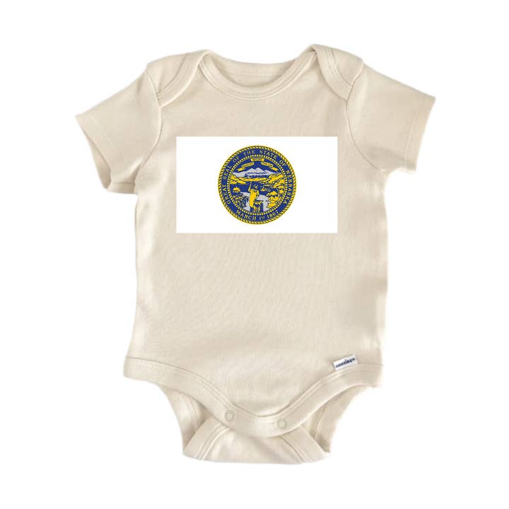 Us States Flag Nebraska - Baby Bodysuit for wholesale by North Fork Forager LLC