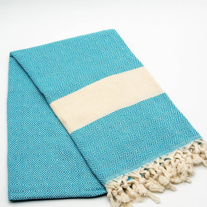 Istanbul Authentic Bazaar - Wholesale Beach towel - Turkish Cotton Towel- Blue2