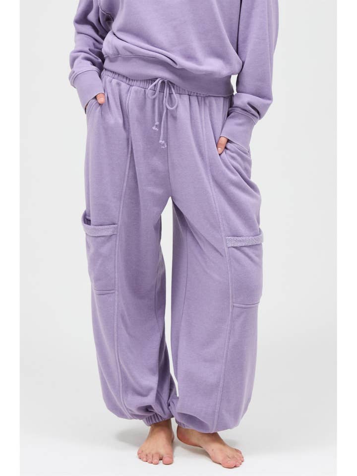 Ruffle Waist Burnout Jogger Pants for wholesale by HYFVE