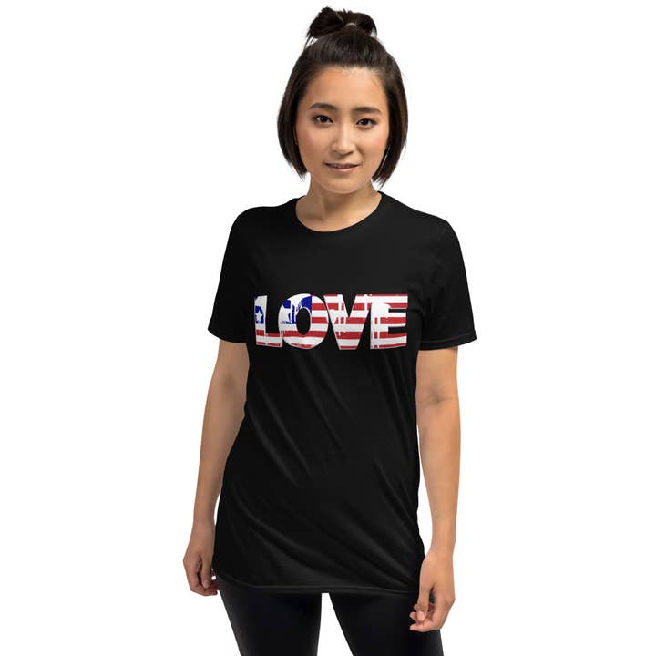 Maglietta unisex USA Love per la vendita all'ingrosso da parte di Souverista