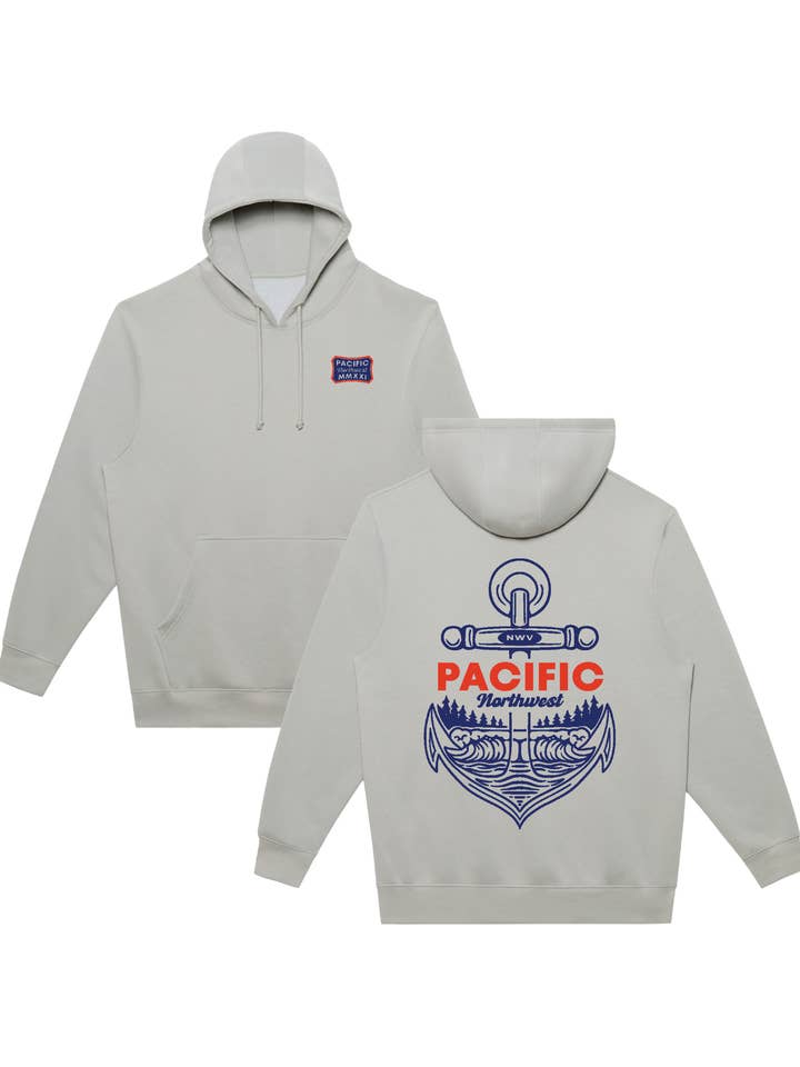 Anchor Hoodie Grey for wholesale by Northwest Vibes Supply Co.