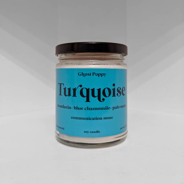 Ghost Poppy – wholesale Jar/filled candle – Turquoise Candle